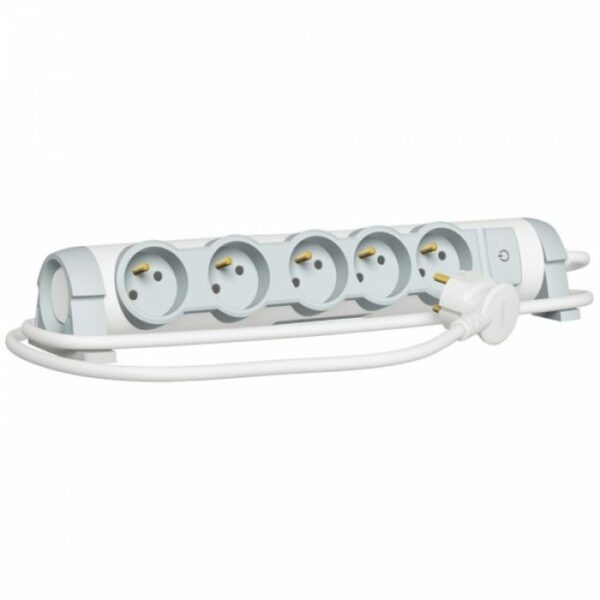 prix tunisie Multiprises LEGRAND Nombre de prises: 5 prises d'alimentation Puissance: 3680W  Tension: 230V  Intensité: 16A - 5 x 2P+T  Bloc de prises pivotant sur son axe Interrupteur lumineux qui commande les prises  Longueur: 1,5m  Couleur: Blanc et Gris