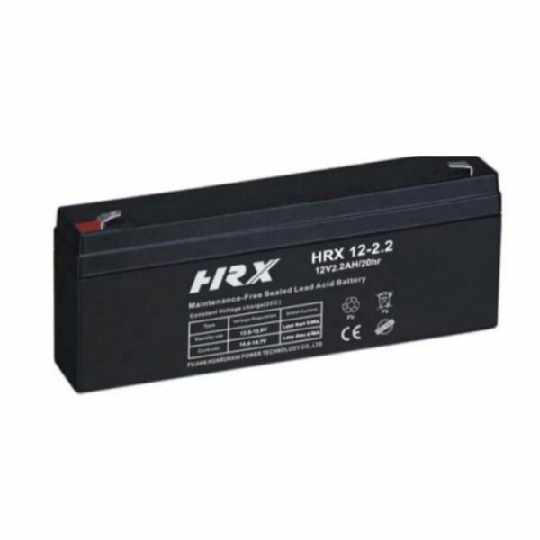 prix tunisie Batterie Plomb Rechargeable HRX Tension de la batterie: 12V  Capacité de la batterie: 2,3 AH  Étanche  Faible poids et ses performances fiables Cette technologie est généralement utilisée pour des applications type onduleur, appareil électrique, système d'alarme et éclairage de secours  Garantie: 1 an