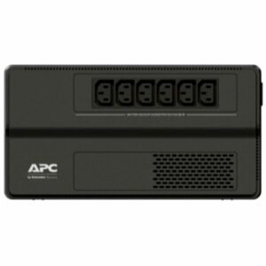 PRIX TUNISIE Onduleur In-Line APC BV650I Easy UPS Technologie: In-Line  Puissance en Volts: 650 VA  Puissance: 375 Watts  Tension: 230 V  Fréquence: 50/60 Hz +/- 5 Hz  Entrée: Prises 1 x CEI 60320 C14 , Sorties: 6 x Prises 6CEI 60320 C13  Temps de transfert: 6 ms à mi-charge: 10 ms au maximum  Batterie au plomb scellée  Temps de recharge typique: 8 heures  Tension nominale de la batterie: 12 V  Capacité de batterie: 7,0 Ah  Régulation automatique de la tension Batterie et prises protégées contre les surtensions Alarmes sonores et indicateurs LED Longueur de la corde: 1,5 mètres Dimensions: 23,7 x 37,3 x 14,3 cm Poids: 4,5 kg Couleur: Noir