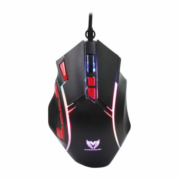 prix tunisie Souris Gamer STAR WAVE GM1137 Technologie de connectivité: Filaire  Interface: USB  Résolution: 12800 DPI  12 Boutons  Design Ergonomique avec rétroéclairage RGB Matériau: Plastique Longueur du câble: 1,5 mètre Couleur: Noir Garantie: 1 an